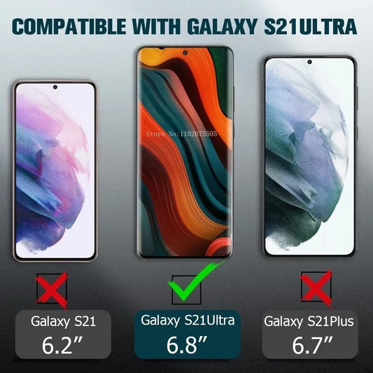 4Pcs Curved Tempered Glass For Samsung Galaxy S25 S24 S23 S22 S21 Ultra Plus S21 S20 S10 Note 20 10 S8 S9 Screen Protector Glass