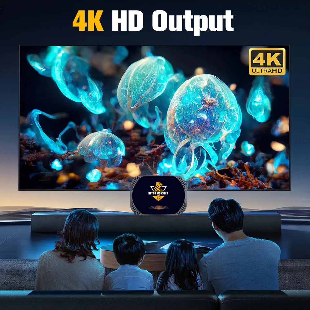 Hyper Base Retro Monster Game Consoles Amlogic S905X4 With 48000+ Games For PS1/PSP/DC/Sega Saturn EmuELEC 4.6 4GB RAM+32GB ROM