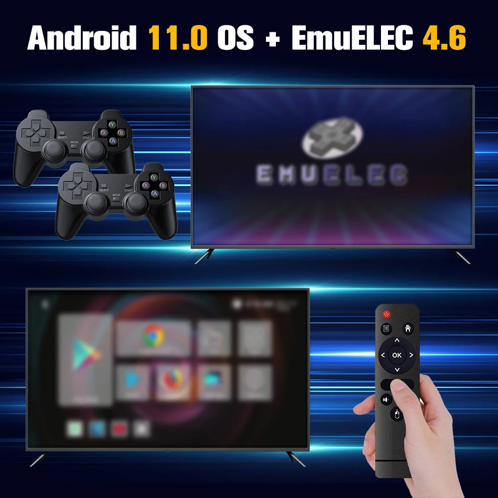 Hyper Base Retro Monster Game Consoles Amlogic S905X4 With 48000+ Games For PS1/PSP/DC/Sega Saturn EmuELEC 4.6 4GB RAM+32GB ROM