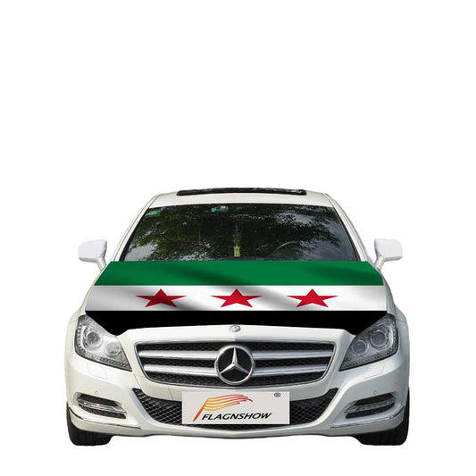 Flagnshow Fast Delivery New Style Free Size stretch fabric Syria Flag car cover